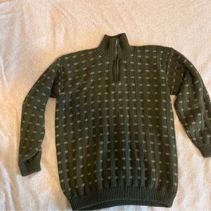 Olive Green Quarter-Zip Sweater